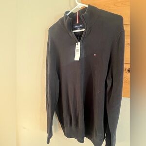 Tommy Hilfiger Men's Black Half-Zip Pullover Sweater NWT
